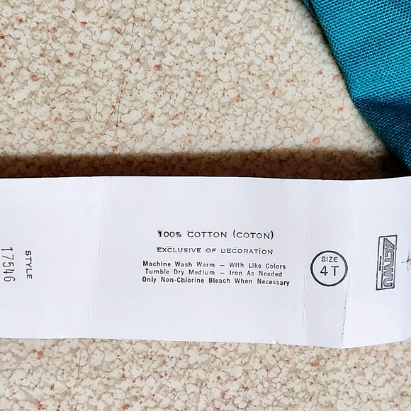 NWT VTG HealthTex Cotton Overalls Size 4T Color Aqua and white - Picture 9 of 10